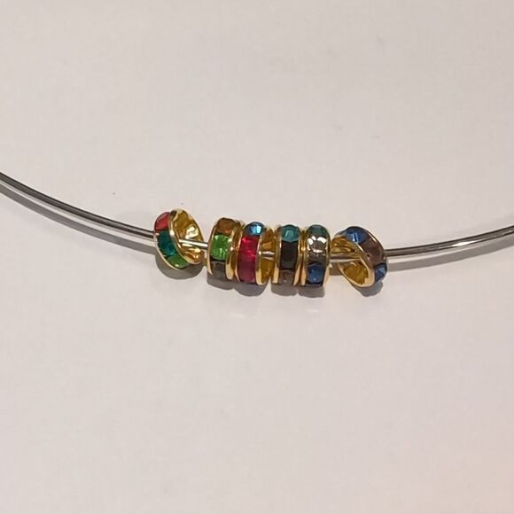 6 Gold Rainbow 8mm Rondelle Spacer Beads‎ - Picture 2 of 4